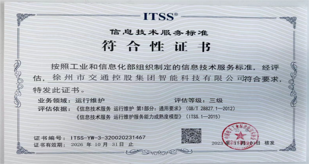 尊龙凯时智能科技首次通过ITSS 3级评估认证